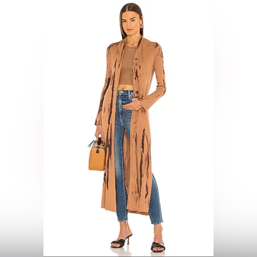 L'AGENCE Mahika Duster Cardigan Dark Camel Size Small